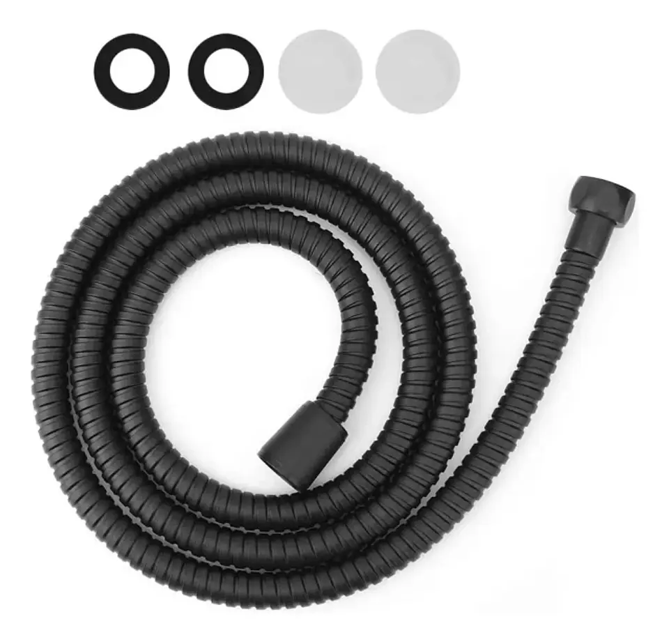 Manguera Flexible Negro Repuesto Ducha Extensible 2 Mtrs 1