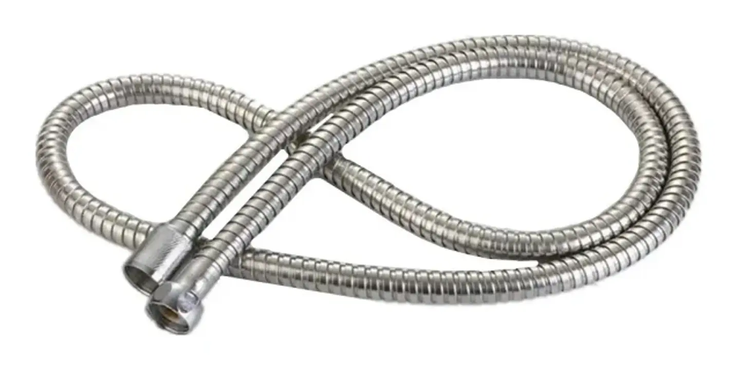 Manguera Flexible Ducha 2 m Acero Inoxidable Plateado Con Soporte 3