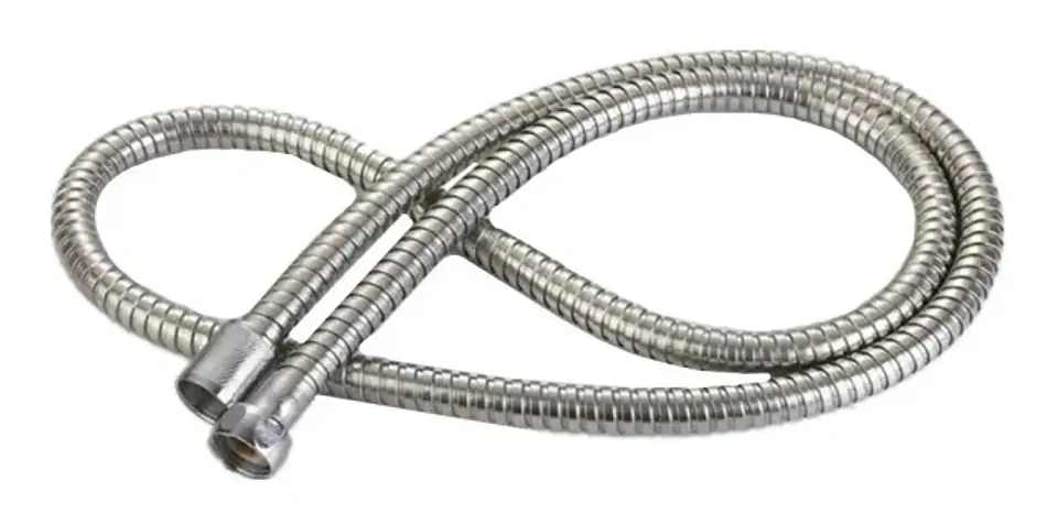 Manguera Flexible Ducha 2 m Acero Inoxidable Plateado Con Soporte 3