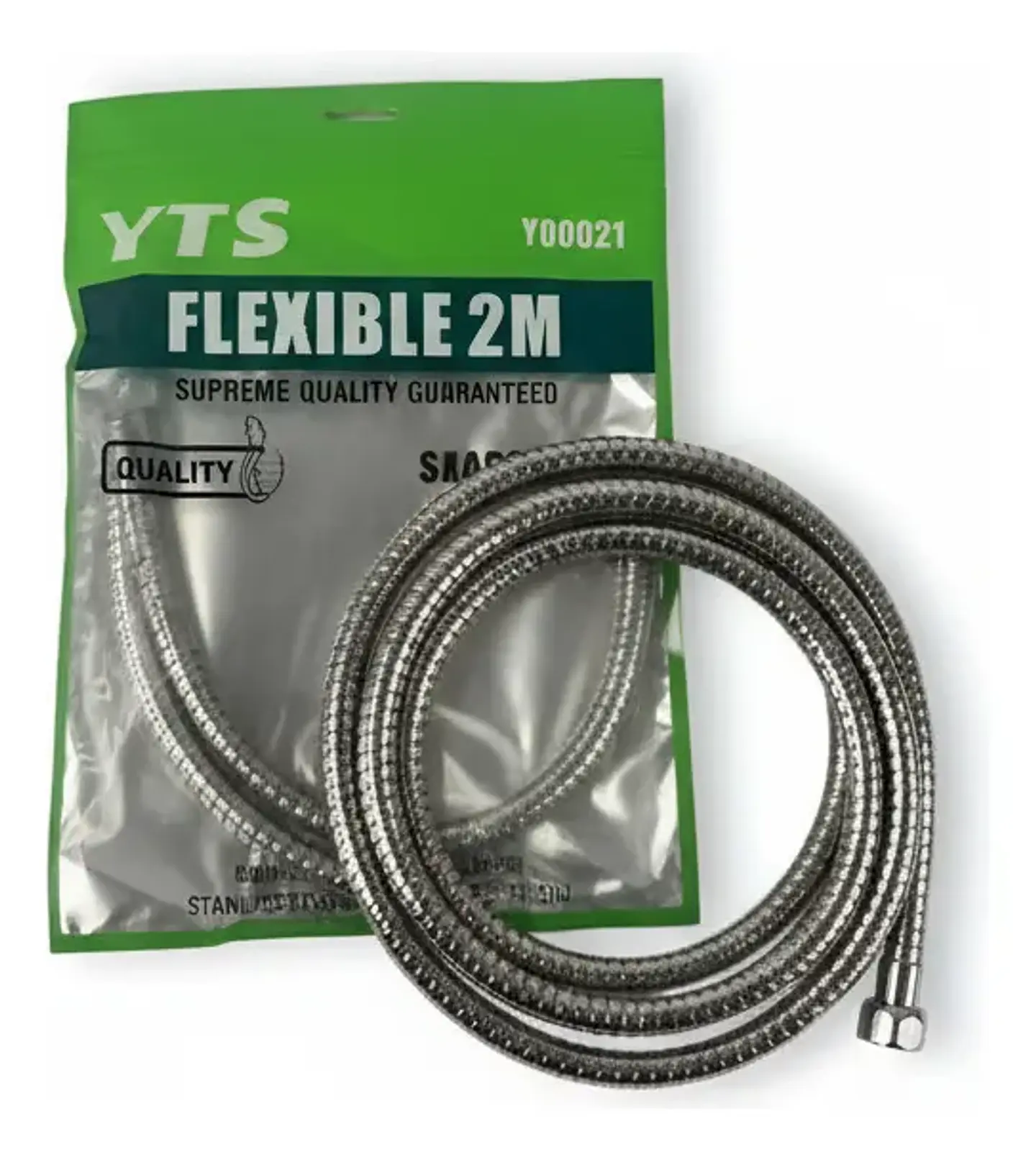 Manguera Flexible Ducha 2 Metros Acero Inoxidable Plateado Brillante 4