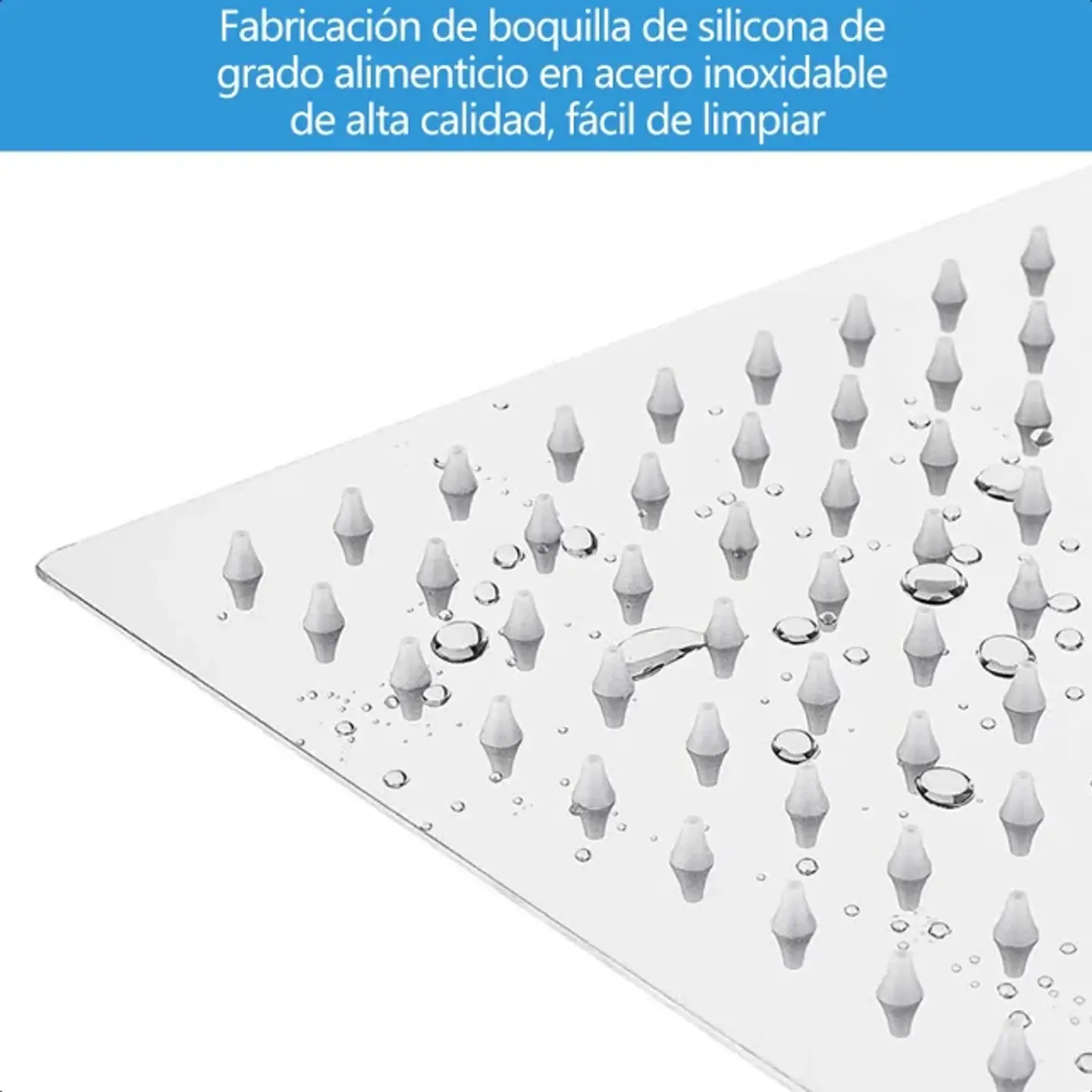 Cabezal Ducha Lluvia Regadera Cuadrado De Acero Inoxidable 5