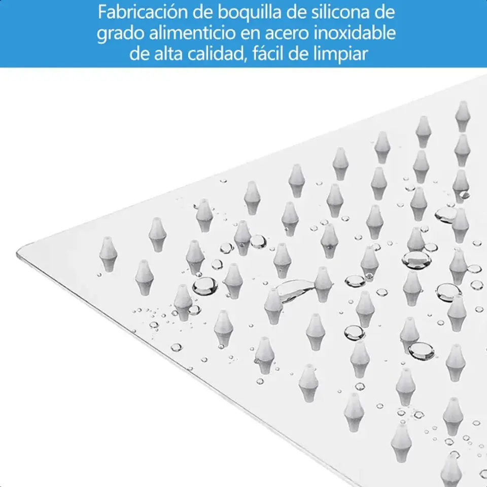 Cabezal Ducha Lluvia Regadera Cuadrado De Acero Inoxidable 5