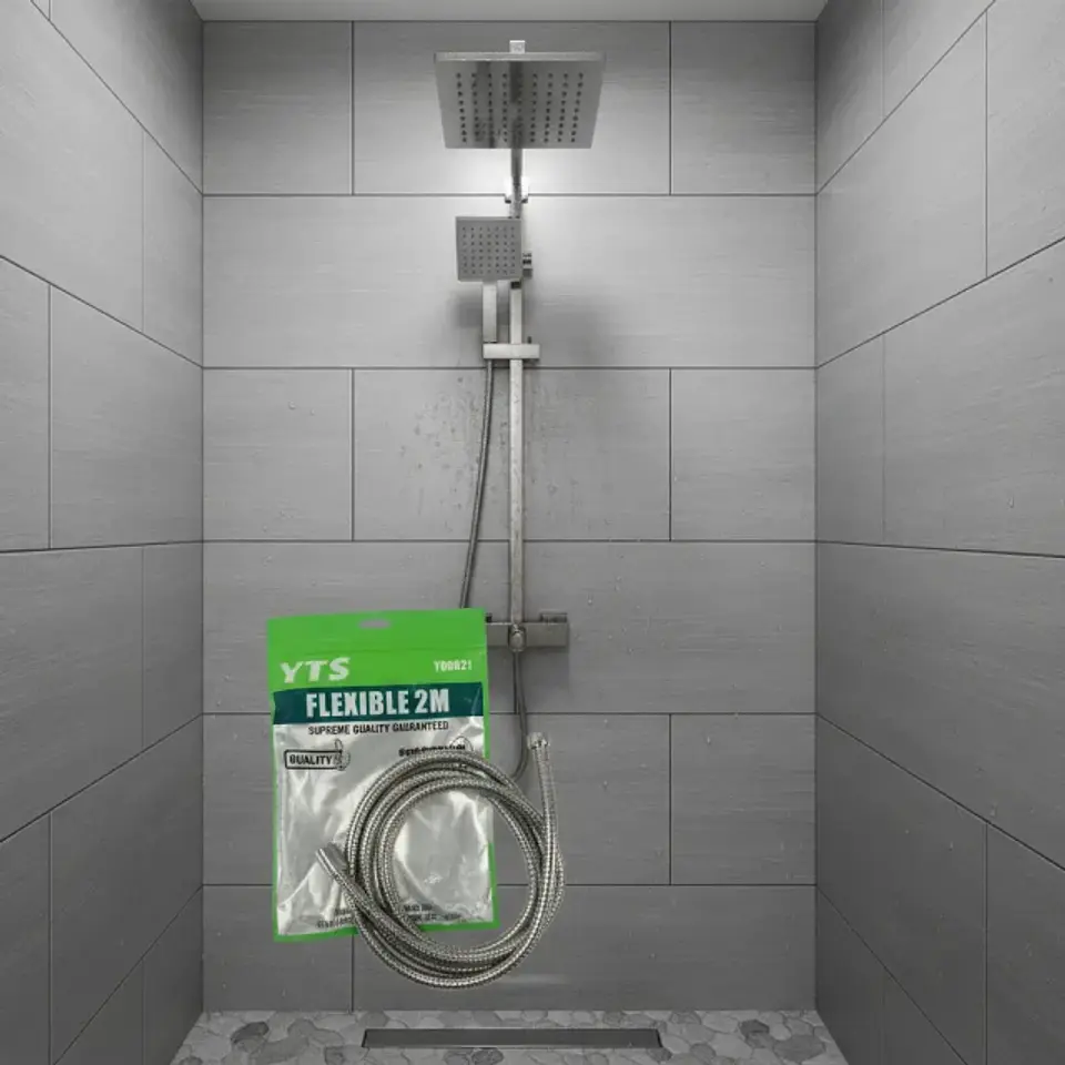 Manguera Flexible Ducha 2 Metros Acero Inoxidable Plateado Brillante 5
