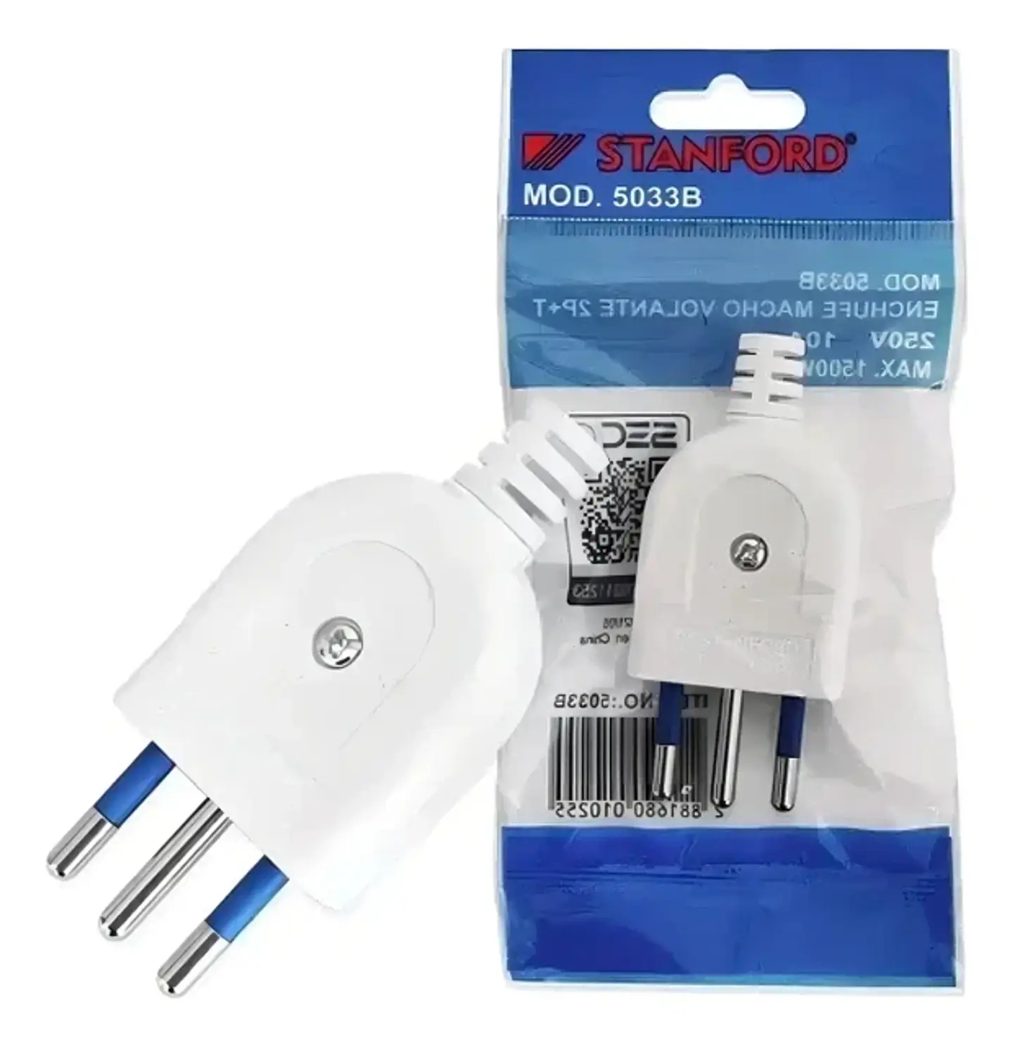 Enchufe Macho 2P + Tierra Stanford 10A Adaptador Eléctrico 1