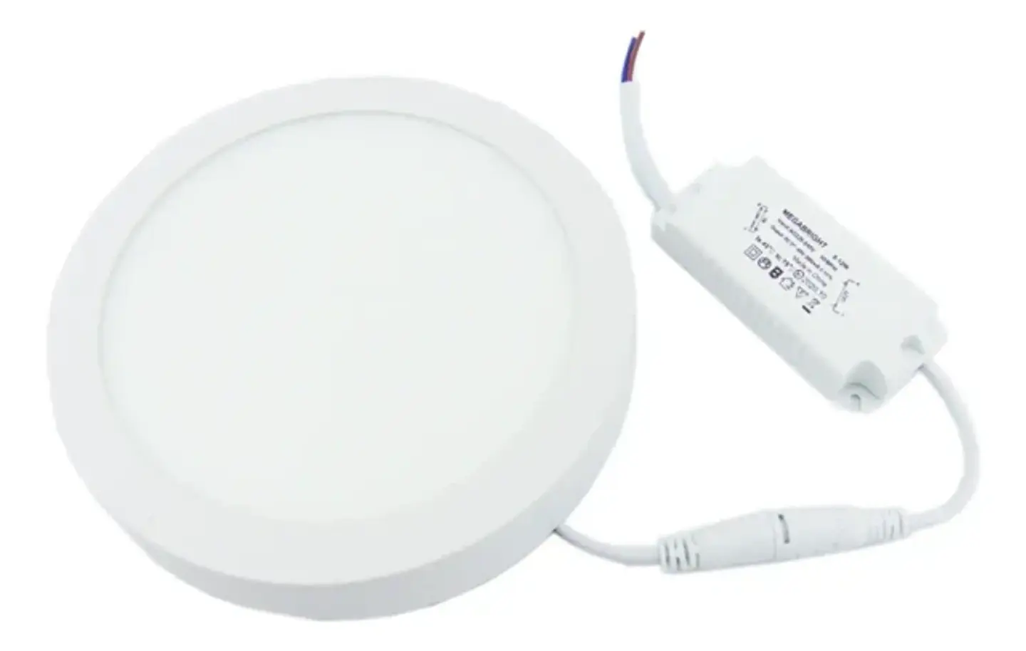 Foco Led Panel 12w Sobrepuesto Megabright Luz Fria Estructura Blanco 3