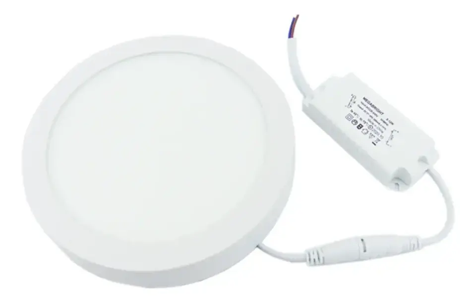 Foco Led Panel 12w Sobrepuesto Megabright Luz Fria Estructura Blanco 3