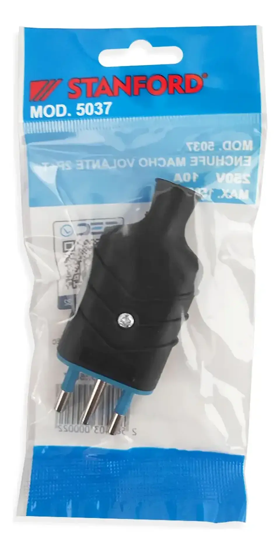 Enchufe Macho Volante 2p + Tierra 250v 10a 1500w Sello Sec 3
