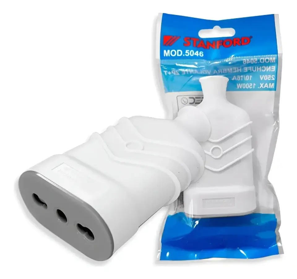 Enchufe Hembra Volante 2p + Tierra 10/16A Certificado Sec 3