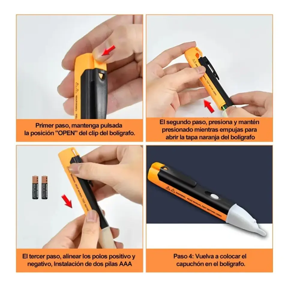 Tester Lápiz Luz Led Y Sonido Detecta De 90 A 1000v 4