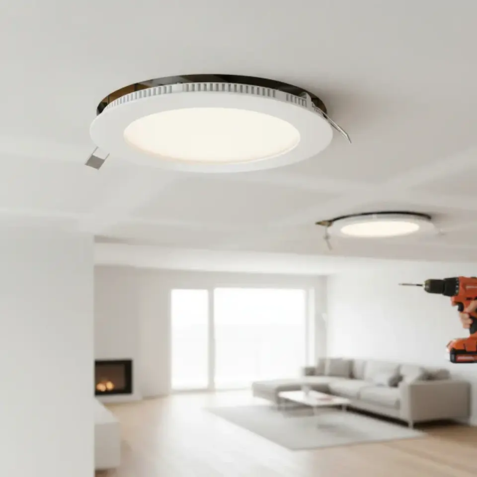 Foco Led Panel 18w Embutido Redondo Luz Fríacálidaneutra Estructura Neutra 3