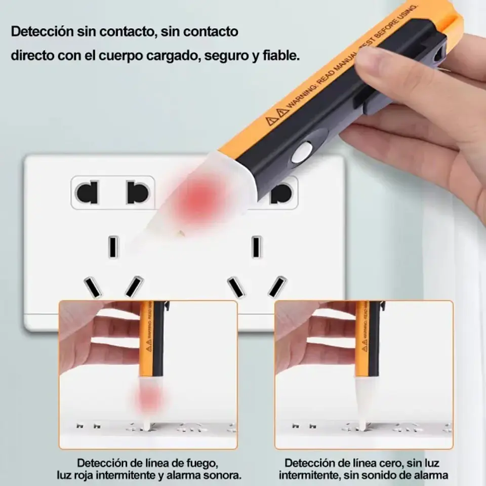 Tester Lápiz Luz Led Y Sonido Detecta De 90 A 1000v 7