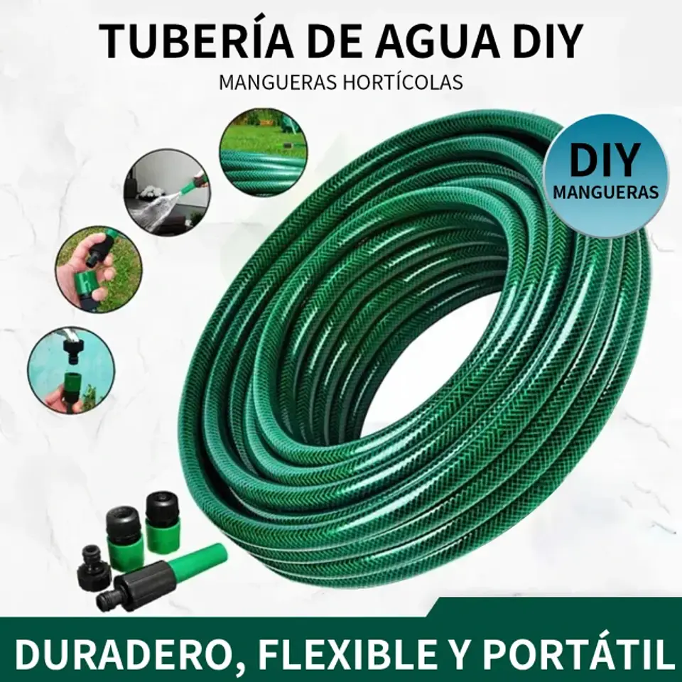 Manguera Jardin Reforzada 1/2 Pulgada 20 Mts Mas Accesorios 1
