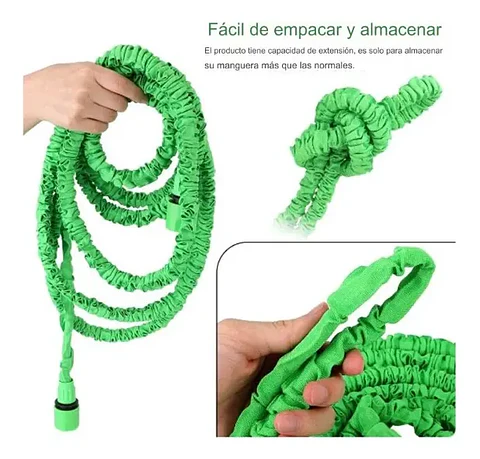 Manguera Retráctil Expandible 30 Metros Color Verde