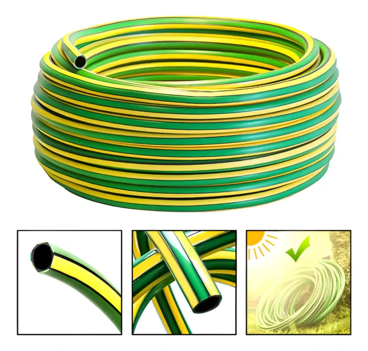 Manguera de Riego Hardpro Reforzada con Protección UV para Jardín, 1/2 3