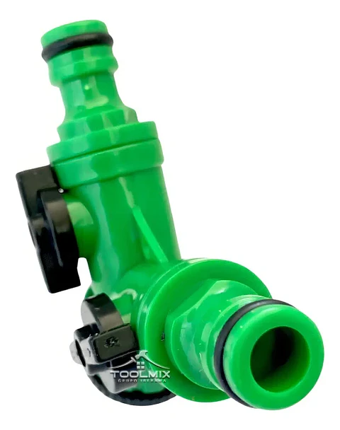 Conector  Divisor De Manguera De Riego Doble Salida ½puLG Color Verde