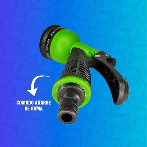 Pistola de Riego Verde 8 Funciones Plástico para Manguera de Jardín