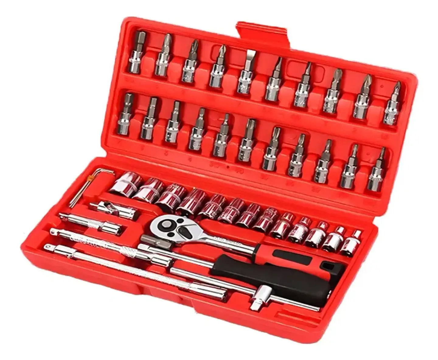 Set Caja Juego de Dados 46 Piezas Acero Carbono 1/4 5