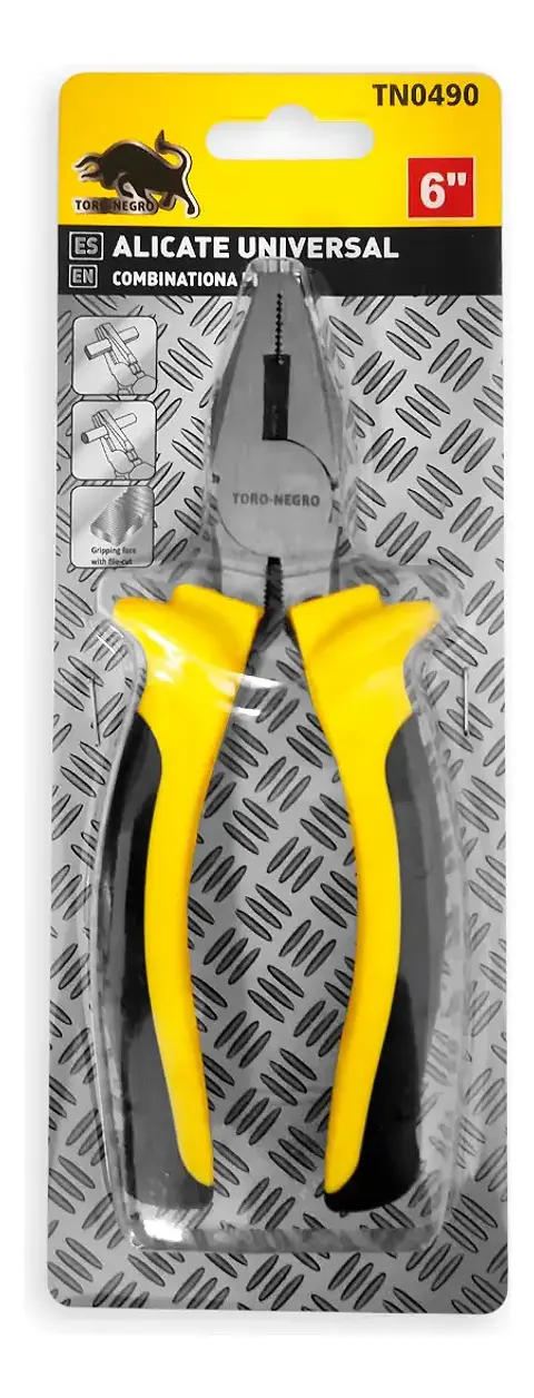 Alicate Universal Toro Negro 6 Pulgadas Acero Alto Carbono