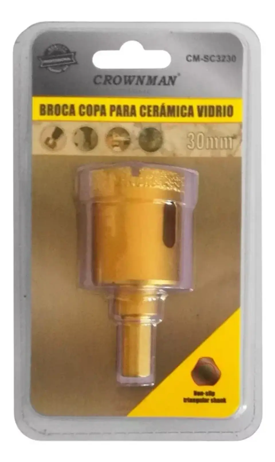 Broca Copa Sierra Diamantada para Vidrio Cerámica y Mármol 30 mm 2