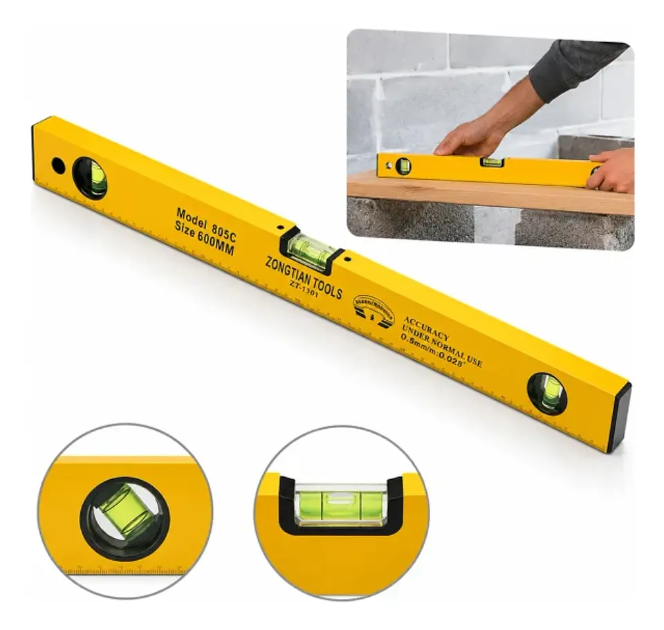 Nivel de Mano de Aluminio 60 cm 2 Burbujas 3