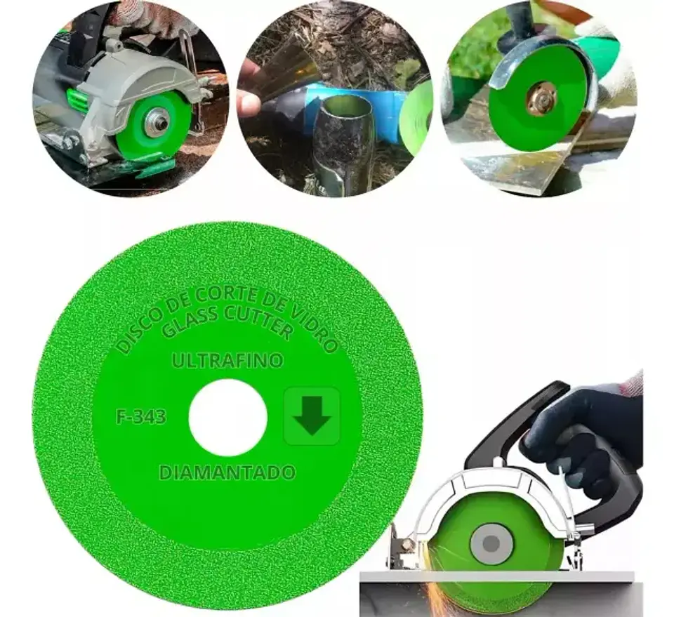 Disco de Corte Diamantado para Vidrio y Porcelanato 115 mm Verde 3