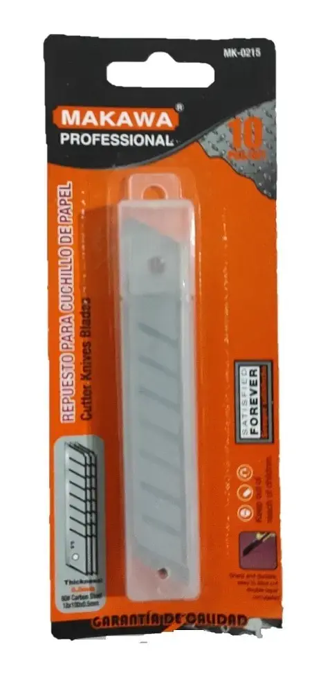 Set 10 Hojas de Repuesto para Cuchillo Cartonero 18 x 100 x 0,5 mm