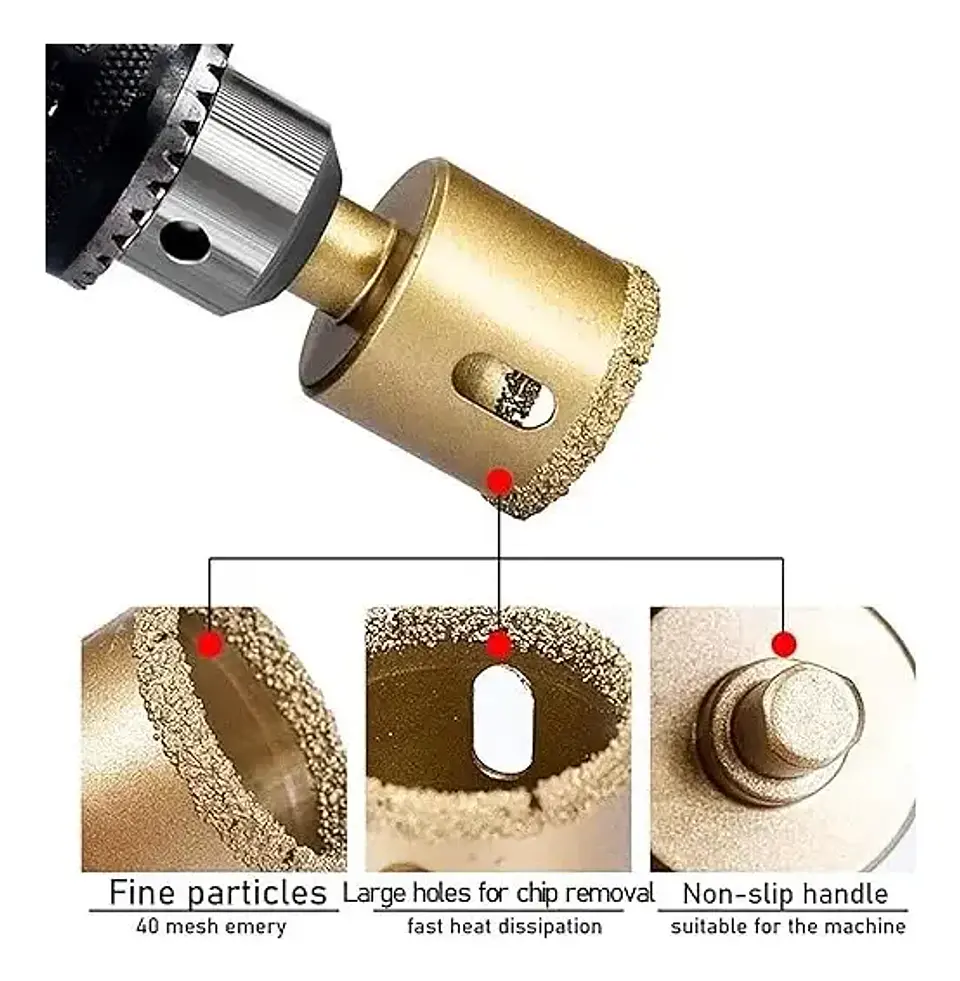 Set Brocas Copa Sierra Diamantadas para Cerámica Mármol y Vidrio 3