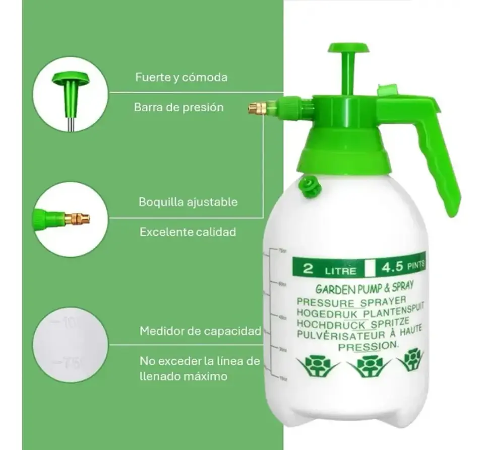 Pulverizador Manual a Presión 2 Litros 1