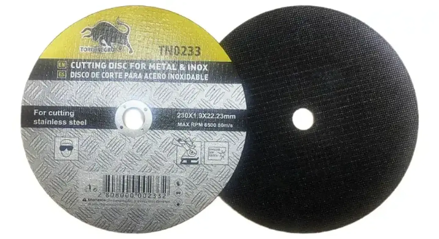 Pack 10 Discos de Corte Fino 230 x 1,9 mm Toro Negro para Metal e Inox 1