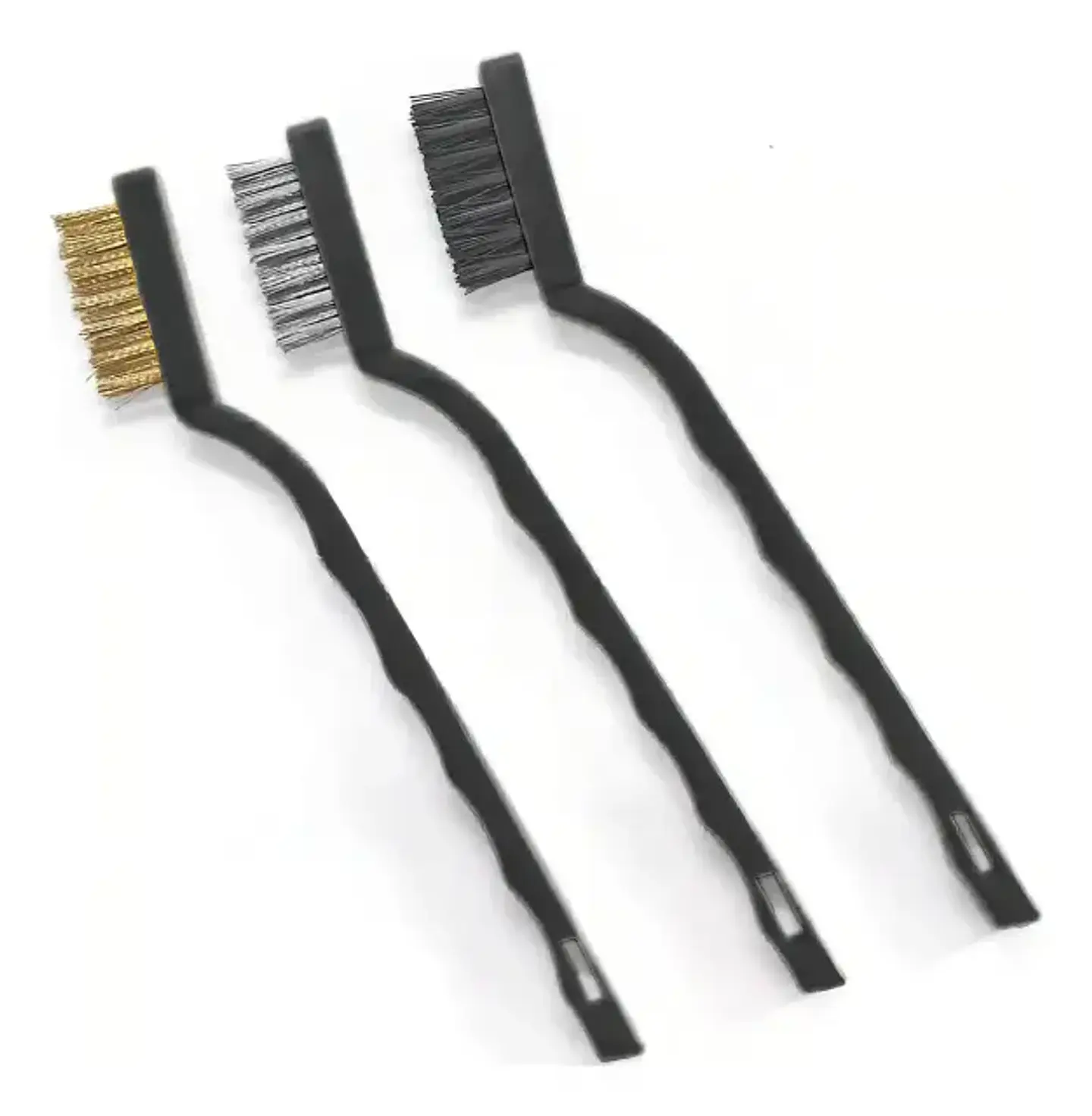 Set 3 Cepillos de Alambre Toro Negro Acero Nylon y Latón 7 Pulgadas 2