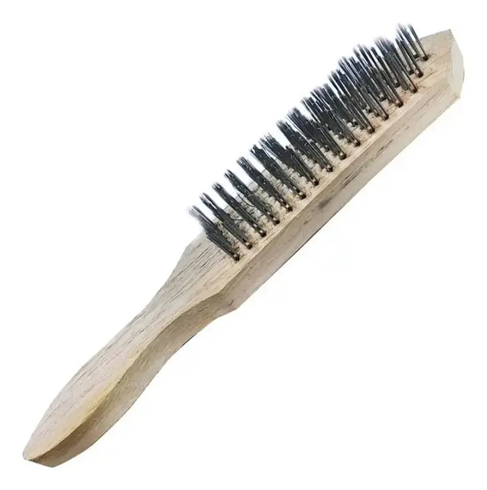 Cepillo Escobilla Mango de Madera 6x16 Cerda de Alambre de Acero 3