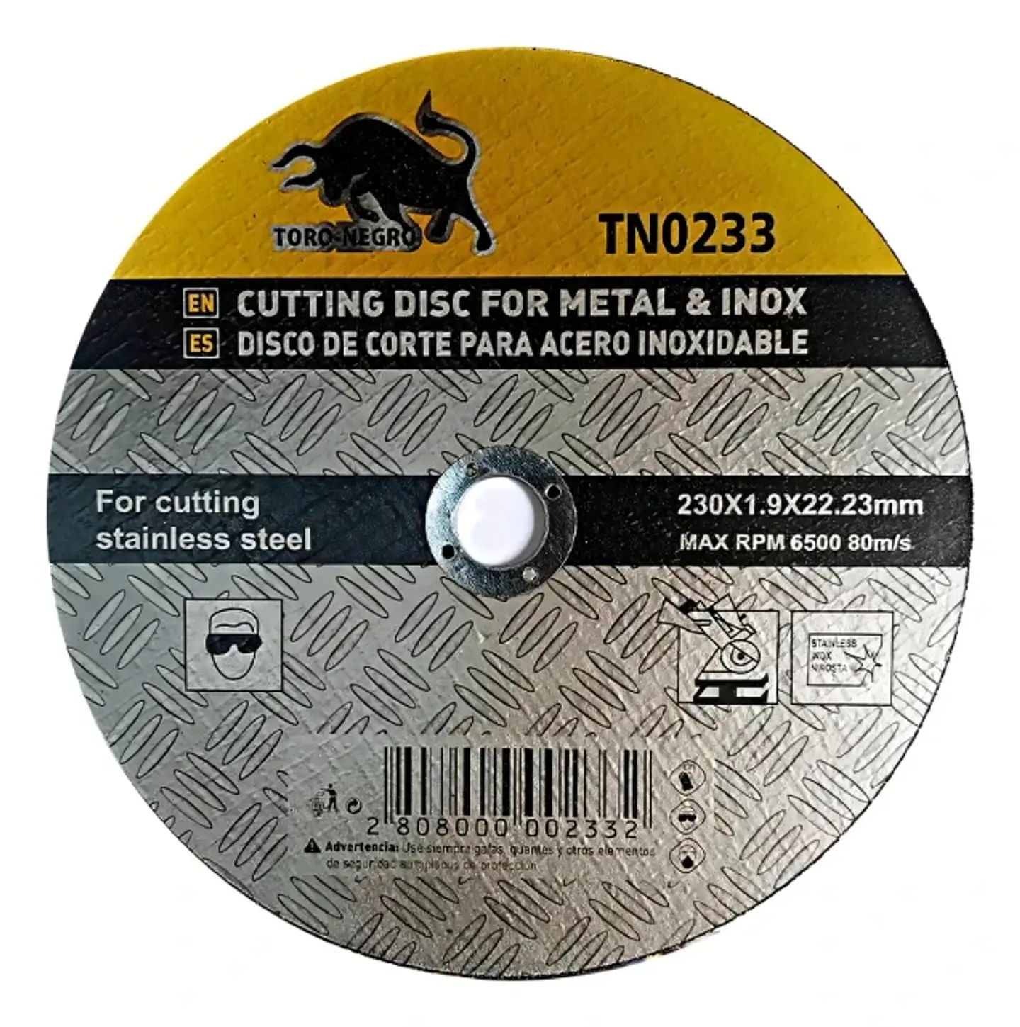 Pack 10 Discos de Corte Fino 230 x 1,9 mm Toro Negro para Metal e Inox 4