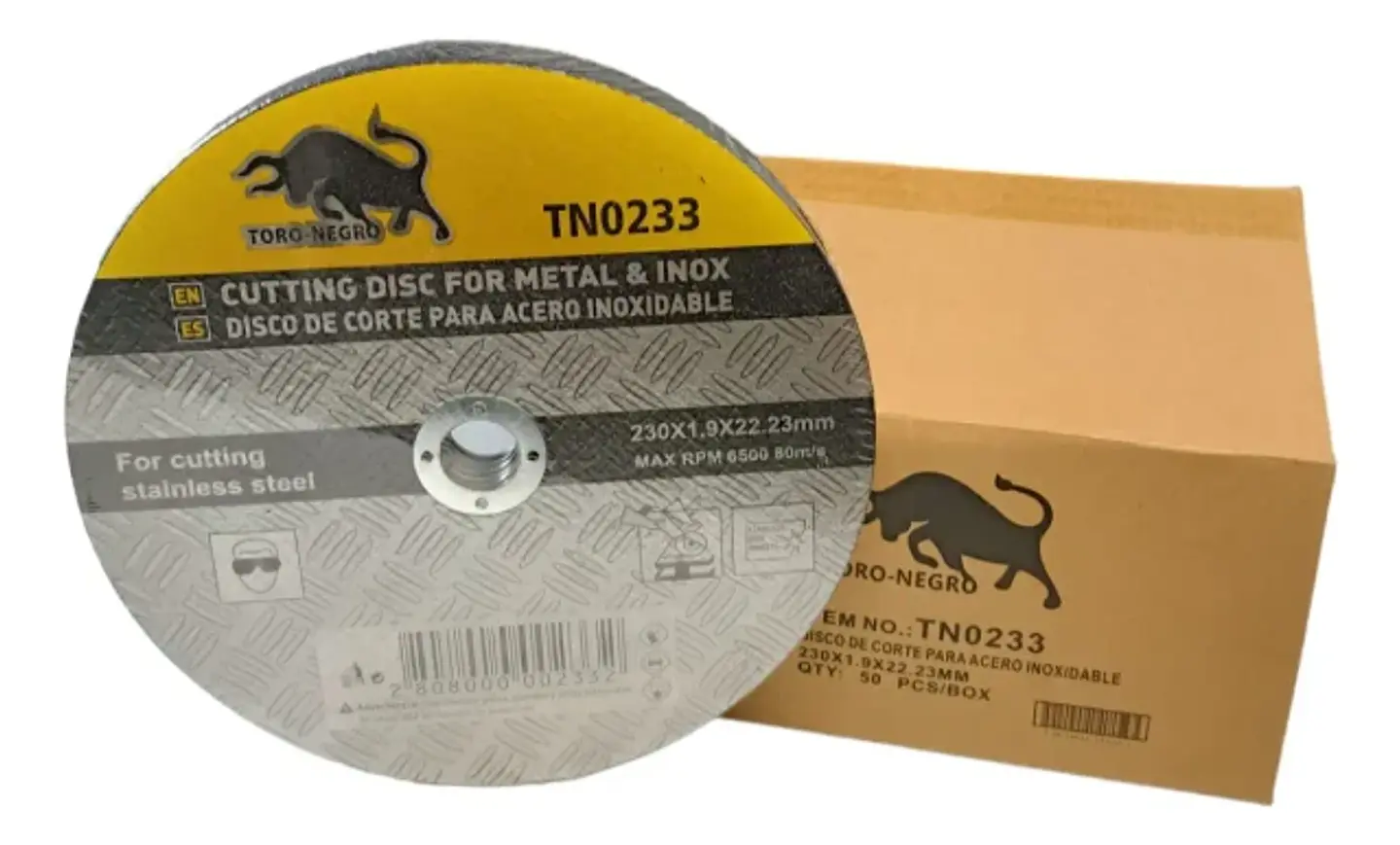 Pack 10 Discos de Corte Fino 230 x 1,9 mm Toro Negro para Metal e Inox 5