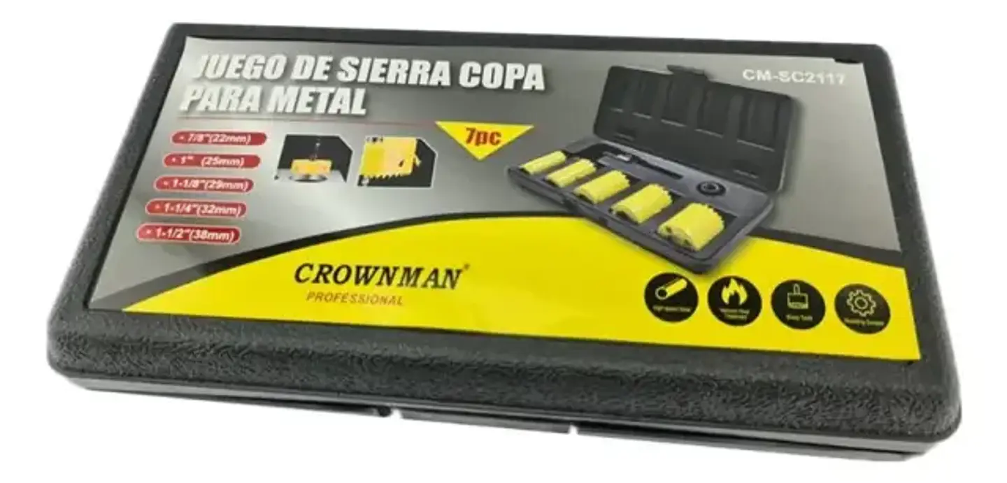Set Sierra Copa Bimetal 7 Piezas Crownman SCCM2117 3