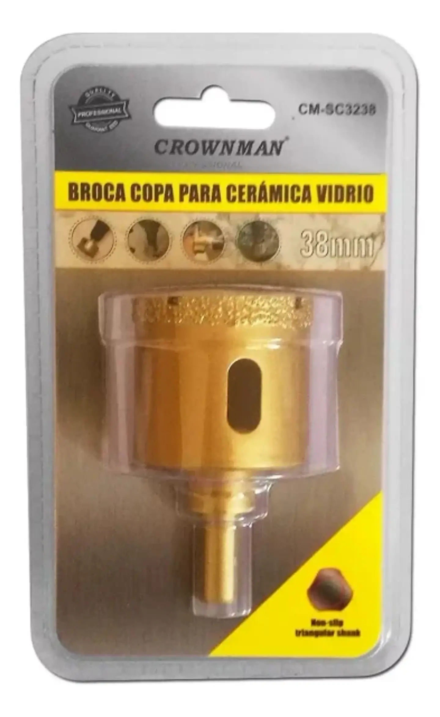 Broca Copa Sierra Diamantada Vidrio Ceramica Marmol 38mm 1