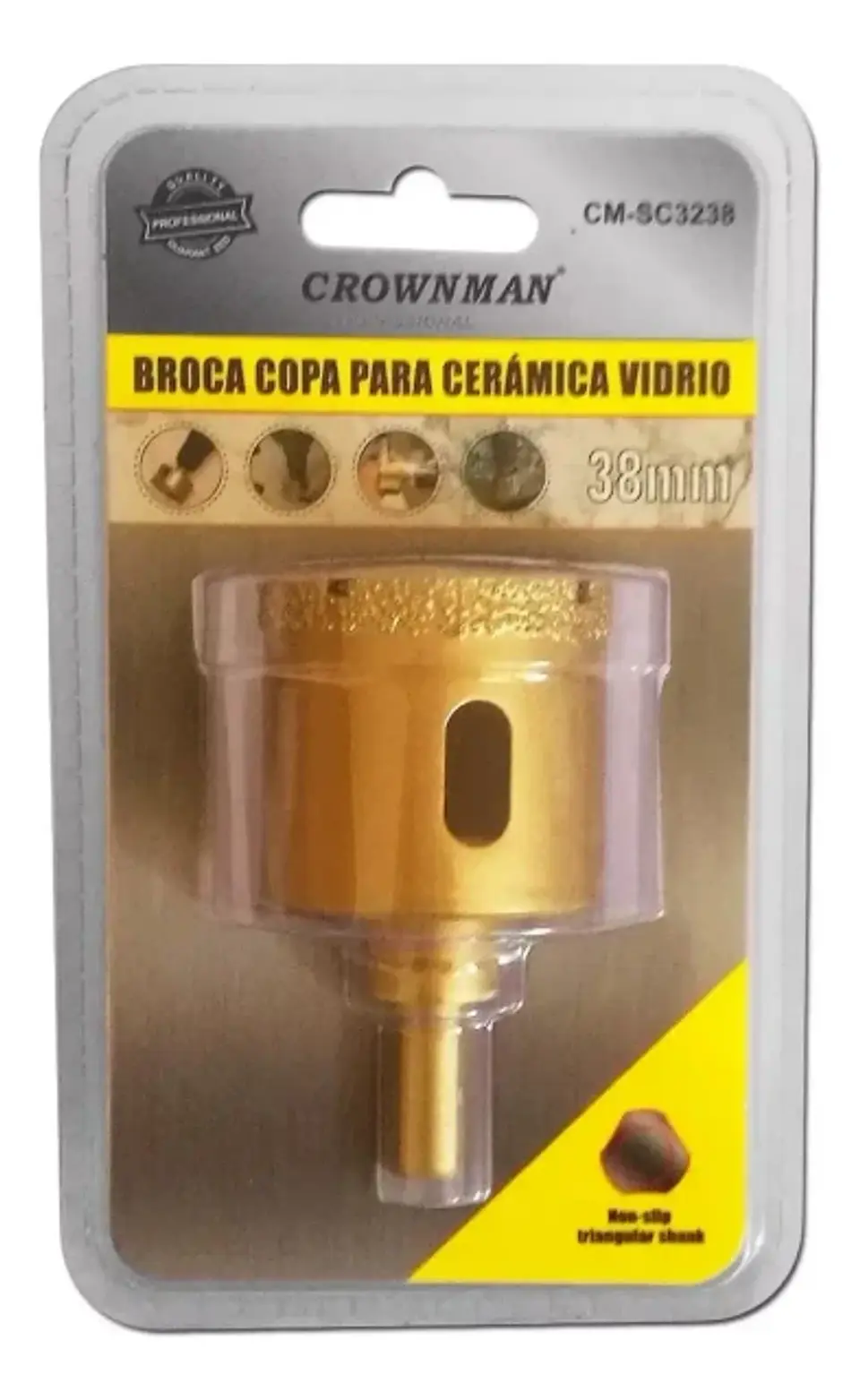 Broca Copa Sierra Diamantada Vidrio Ceramica Marmol 38mm 1