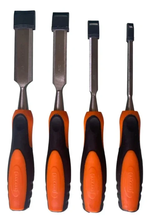 Set 4 Formones Makawa Mk-0154 Acero Cromo Vanadio Para Madera