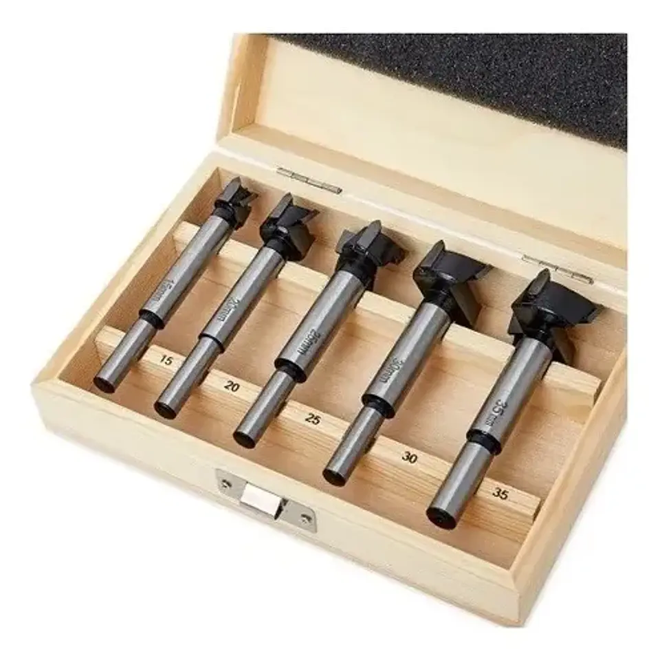 Set 5 Brocas Forstner Madera 15-35mm Con Estuche Madera 1