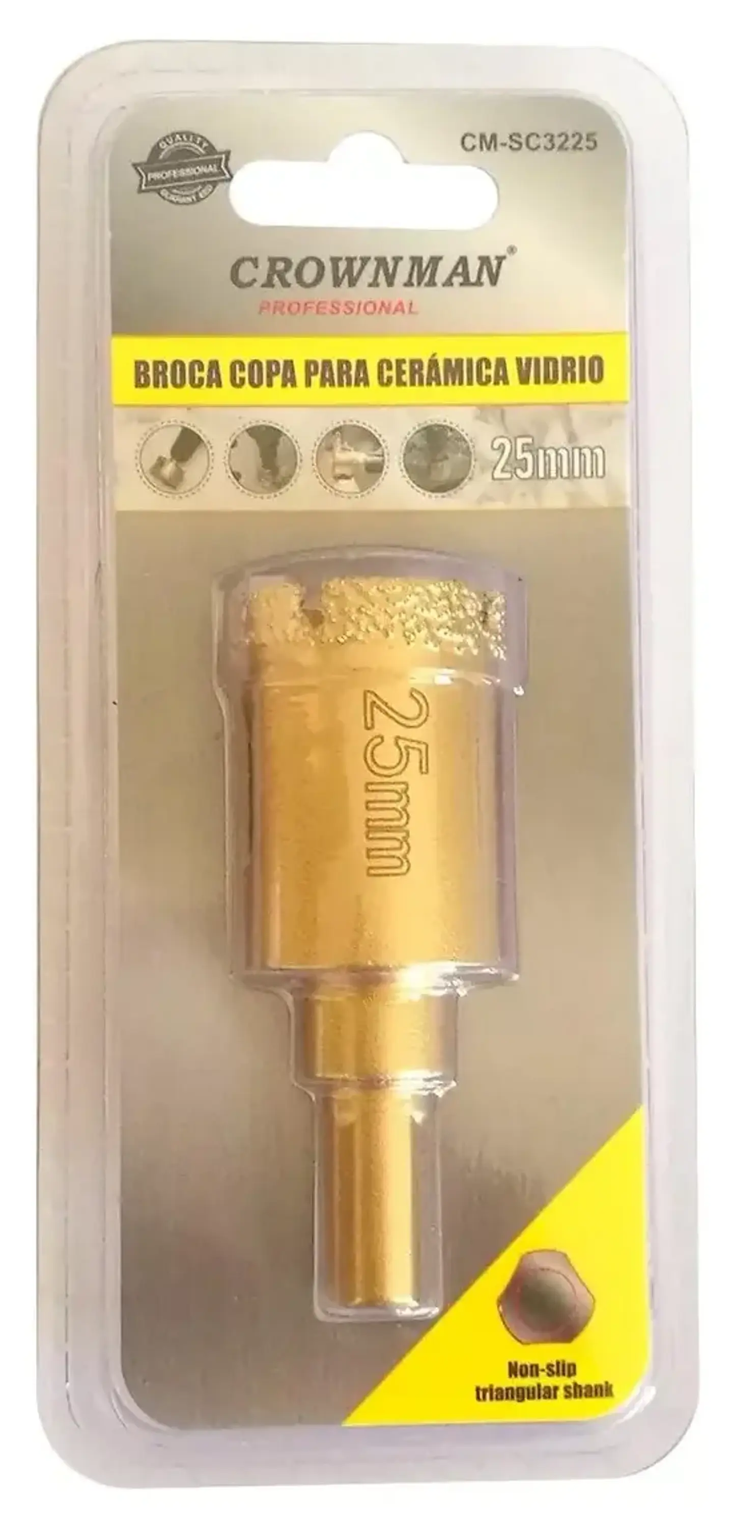 Broca Copa Sierra Diamantada para Vidrio Cerámica y Mármol 25 mm 2