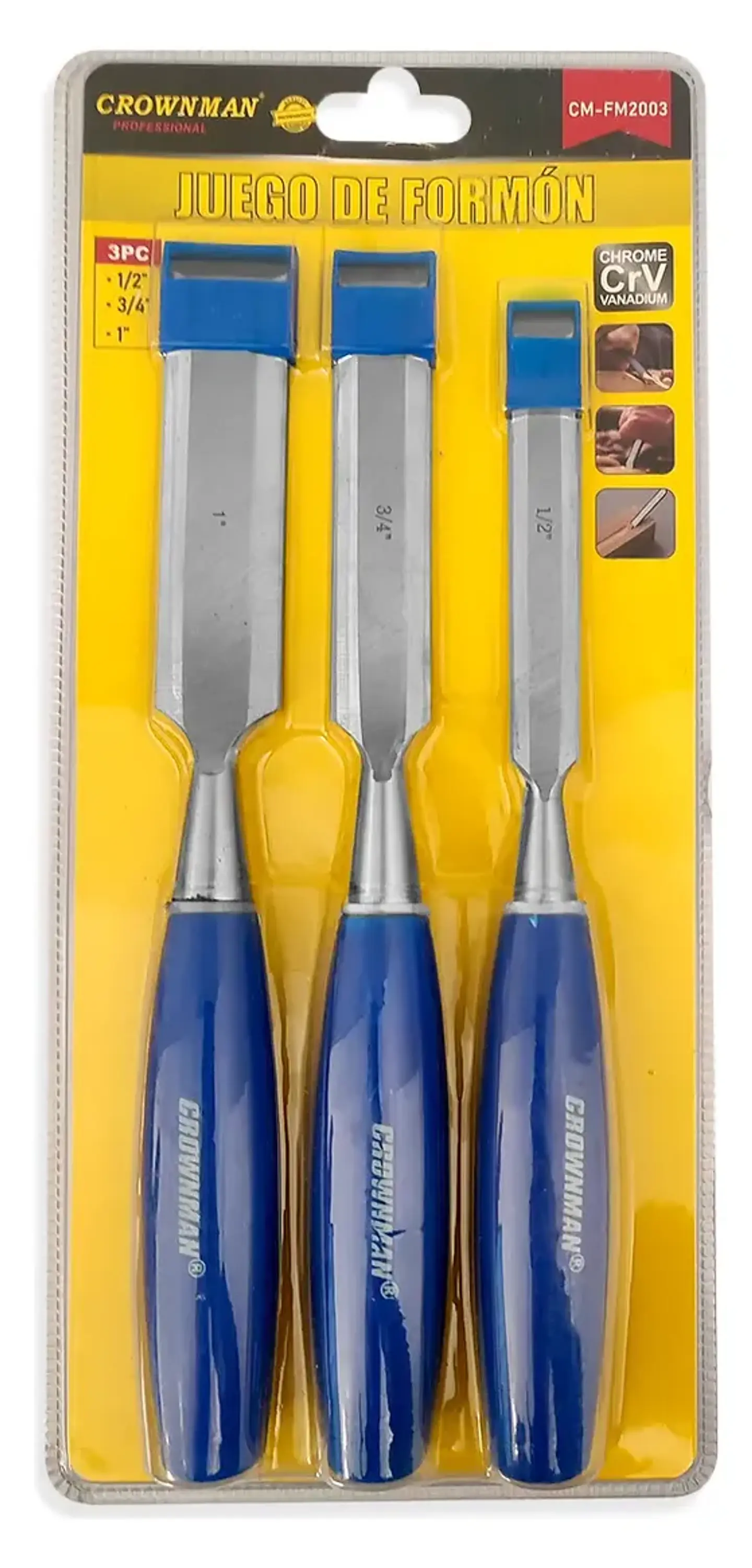 Kit Cinceles Formon 3 Piezas 1/2 - 3/4 Y 1 pulgada Formones Madera 3