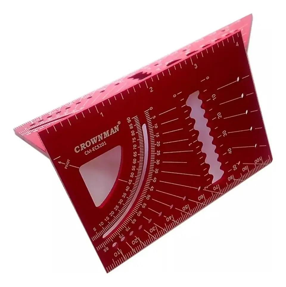 Escuadra 3D de Acero Crownman para Carpintería, Roja 1
