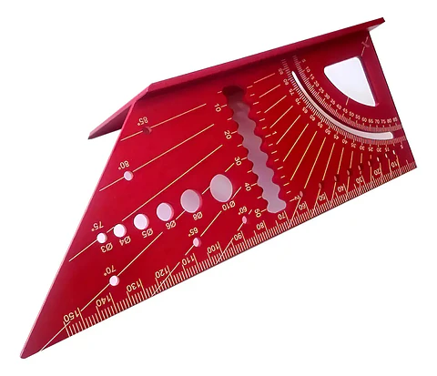 Escuadra 3D de Acero Crownman para Carpintería, Roja