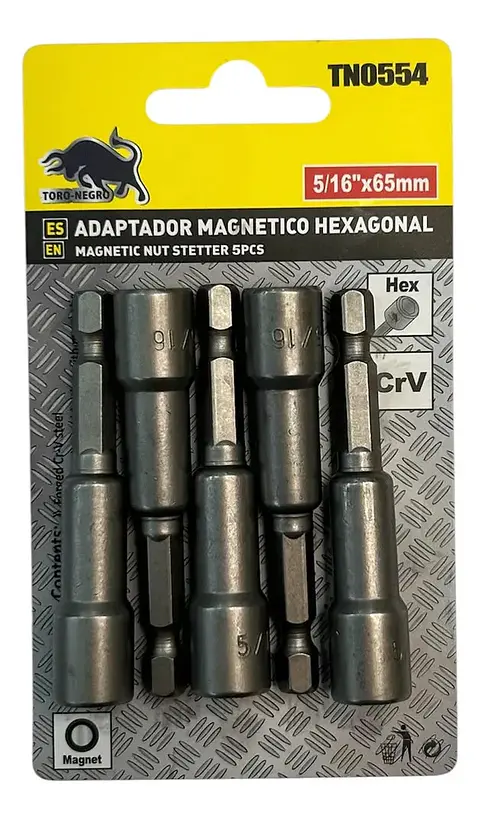 5 Puntas Magneticas Hexagonal 516 Pulgadas X 65mm