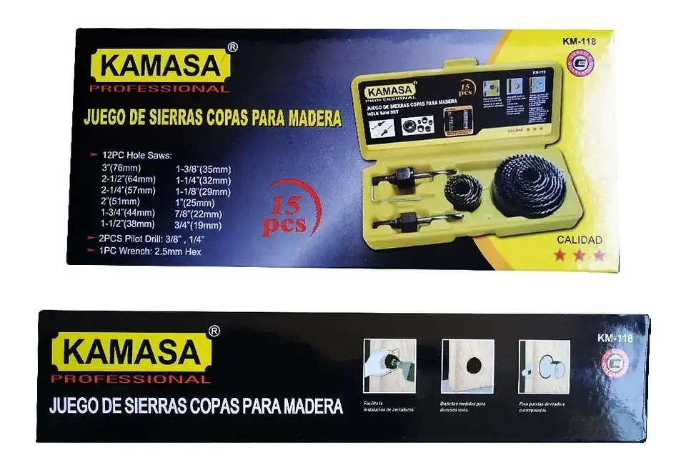 Juego Set De Sierra Copas para Madera 15 Piezas 2