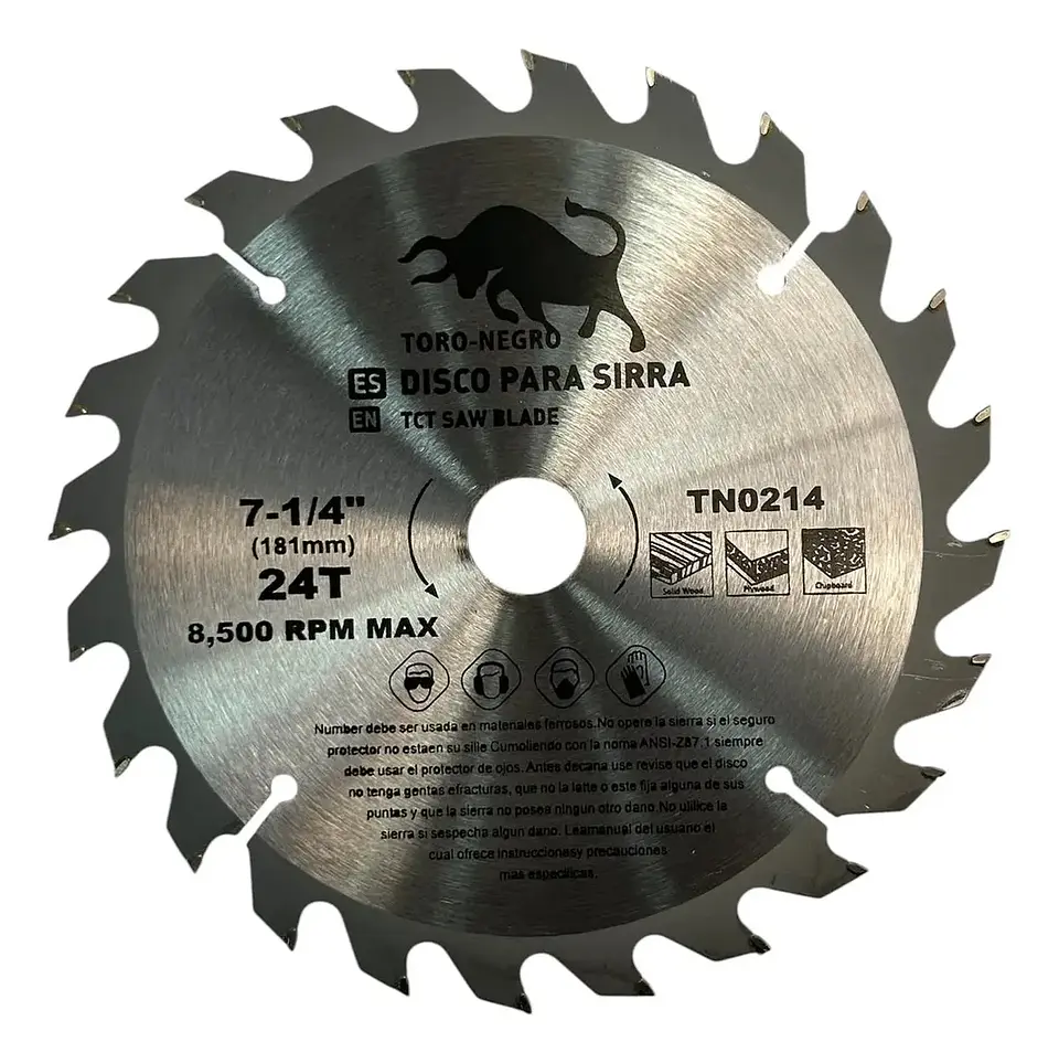 Disco Sierra Circular 7 14 Pulgada 24 Dientes Corte Madera 3