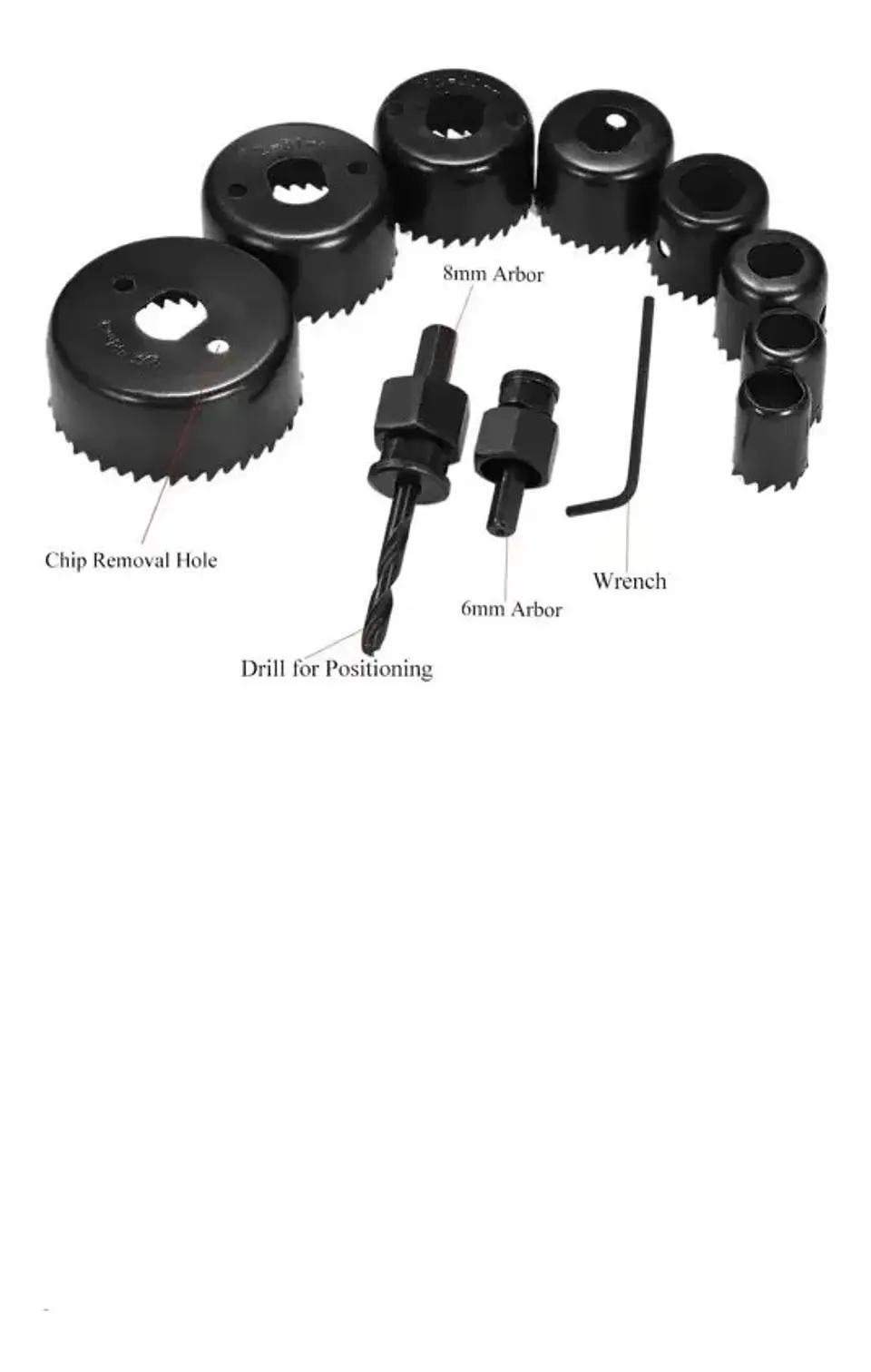 Set Juego 11pzs para Madera Sierra Copa Broca 2