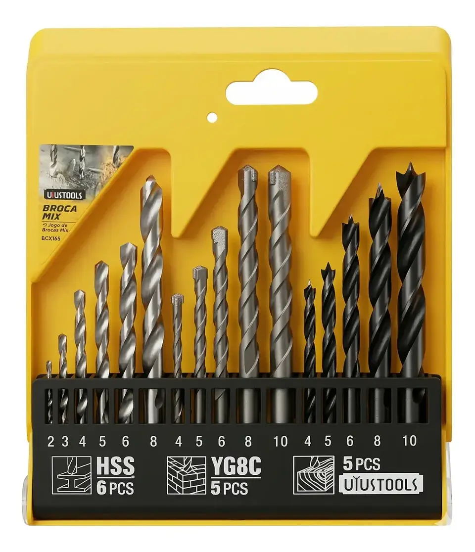 Juego De Brocas Para Madera Cemento Metal 16 Piezas 1