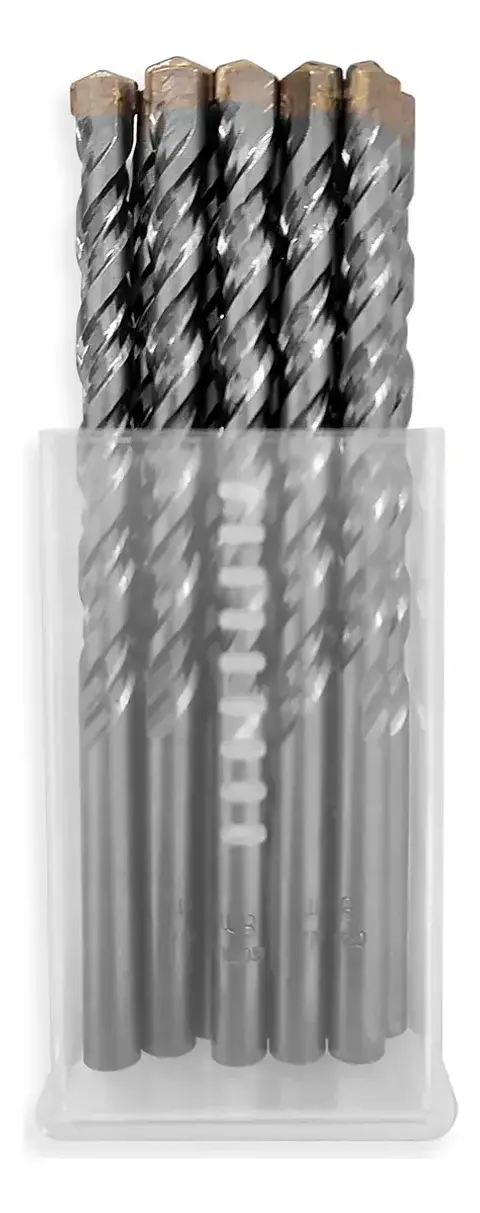 Juego 5 Brocas Cemento Concreto 10mm X 120mm Para Taladro