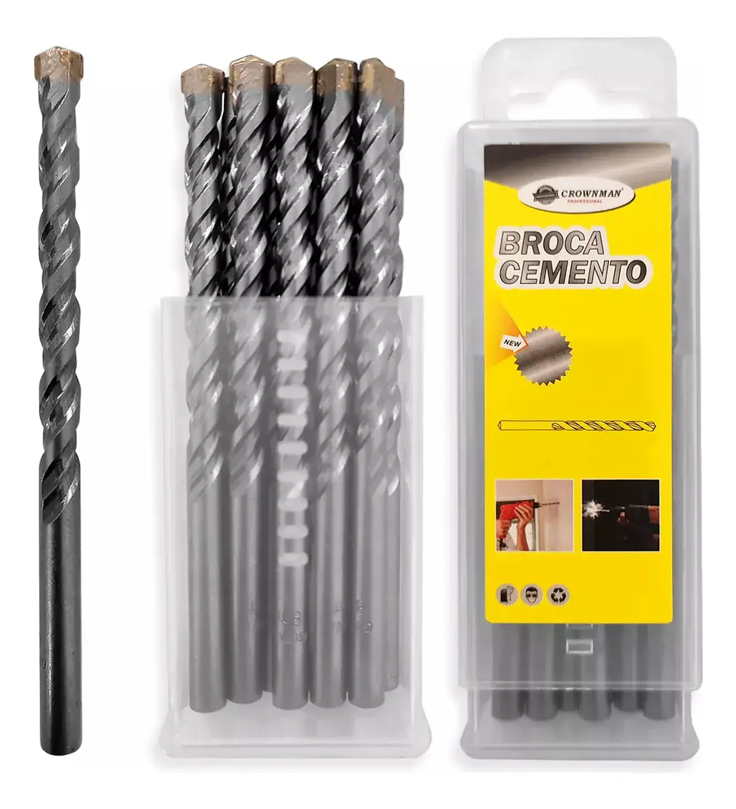 Juego 5 Brocas Cemento Concreto 10mm X 120mm Para Taladro 1