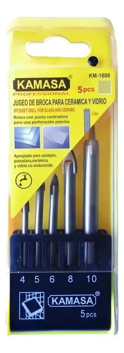 Juego Set De Brocas Para Ceramica Y Vidrio 5 Pcs Lisa